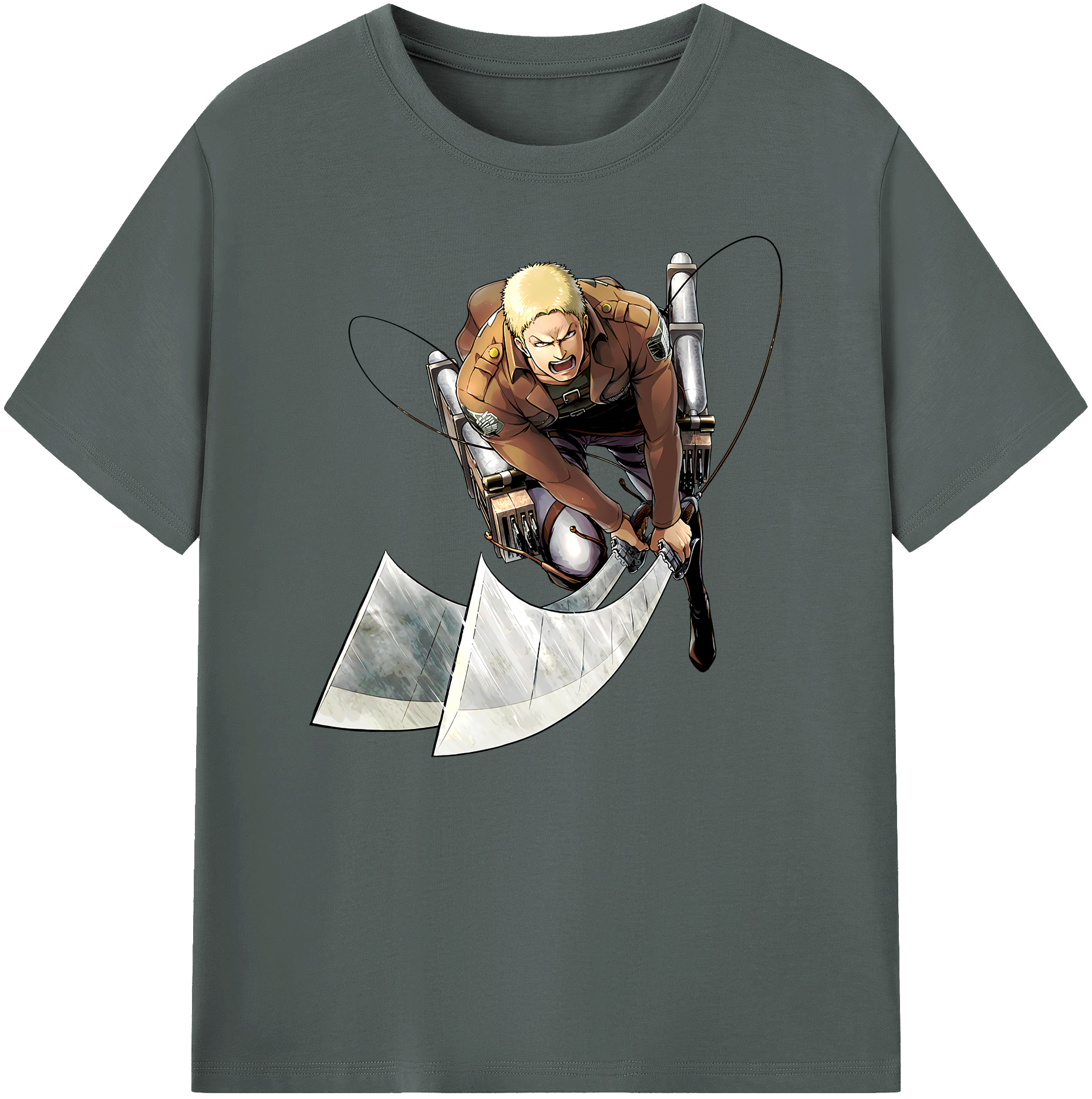 （画像用） 進撃の巨人 ライナー・ブラウン Attack on Titan Reiner Braun 綿100％ メンズ半袖Tシャツ｜肌触りやわらか＆通気性